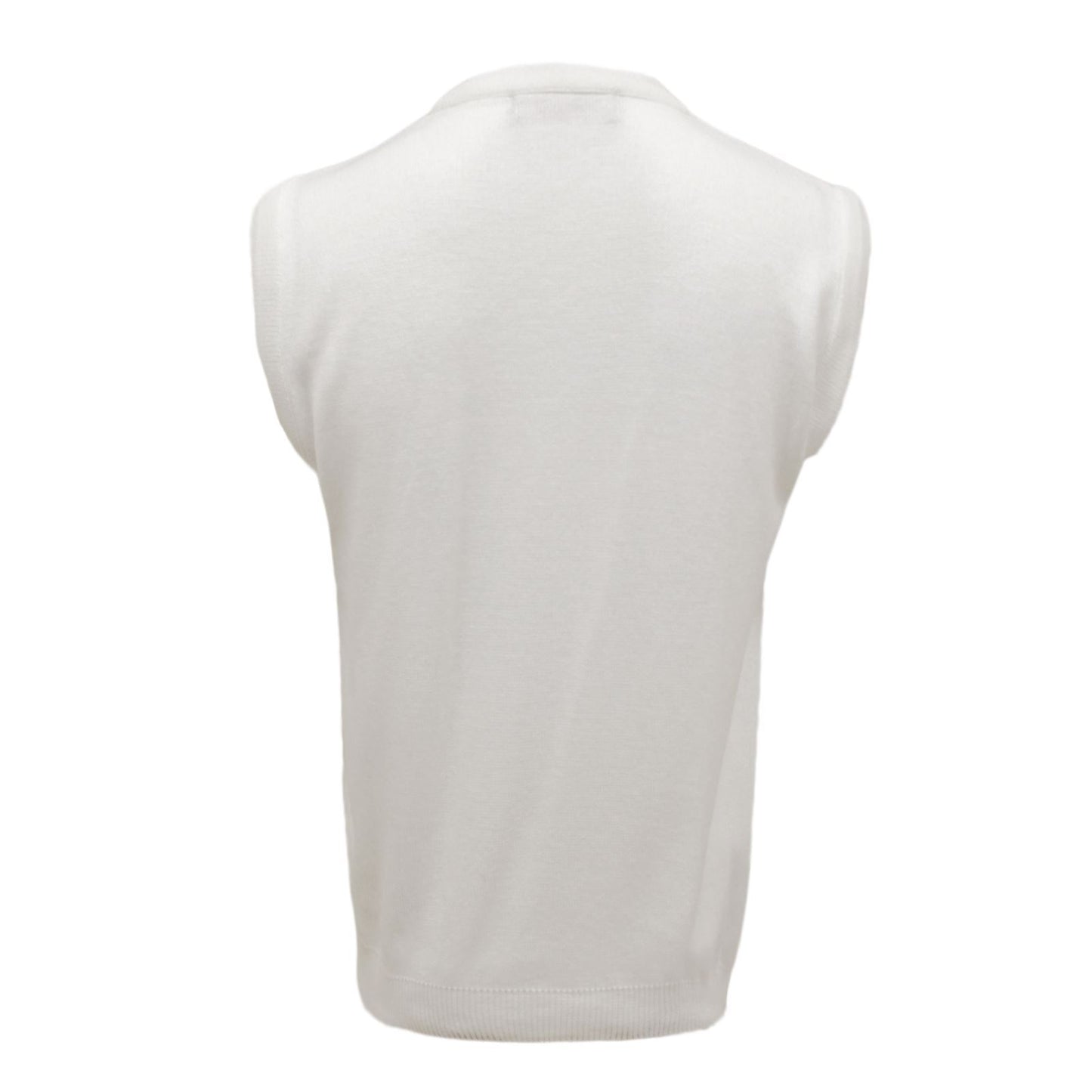 Style Moda Mens Knitted Bowling White Vest Embroidery Logo S-5XL
